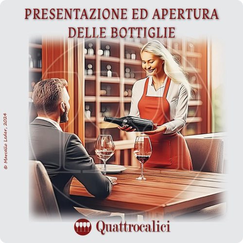 presentazione ed apertura delle bottiglie di vino