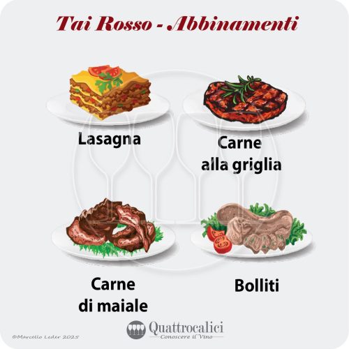 Gli abbinamenti al cibo dei vini Tai Rosso